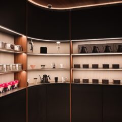 white and black wooden shelves